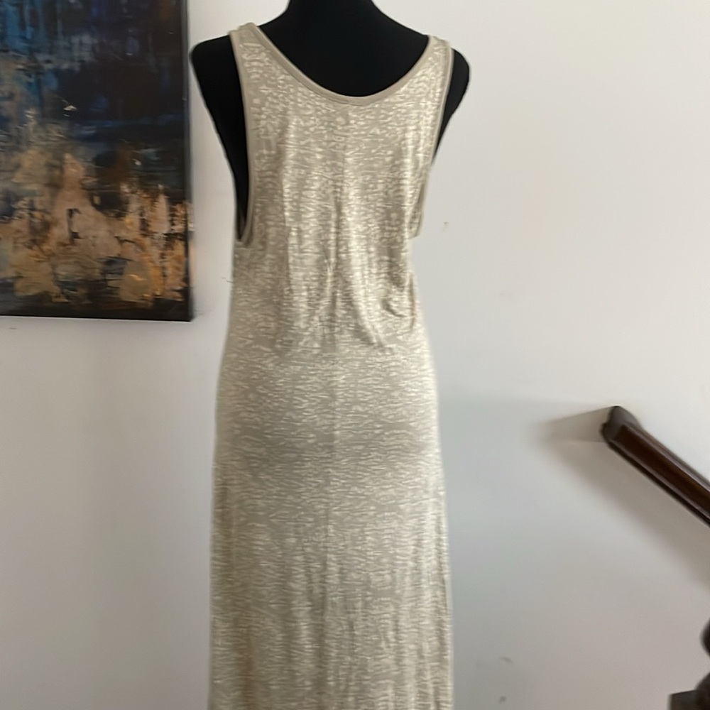 Old Navy Tank Top Dress Size L/Tall Gray White Maxi - Picture 12 of 12